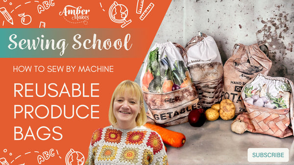 Sewing School - How to sew by machine - Reusable Produce Bags
