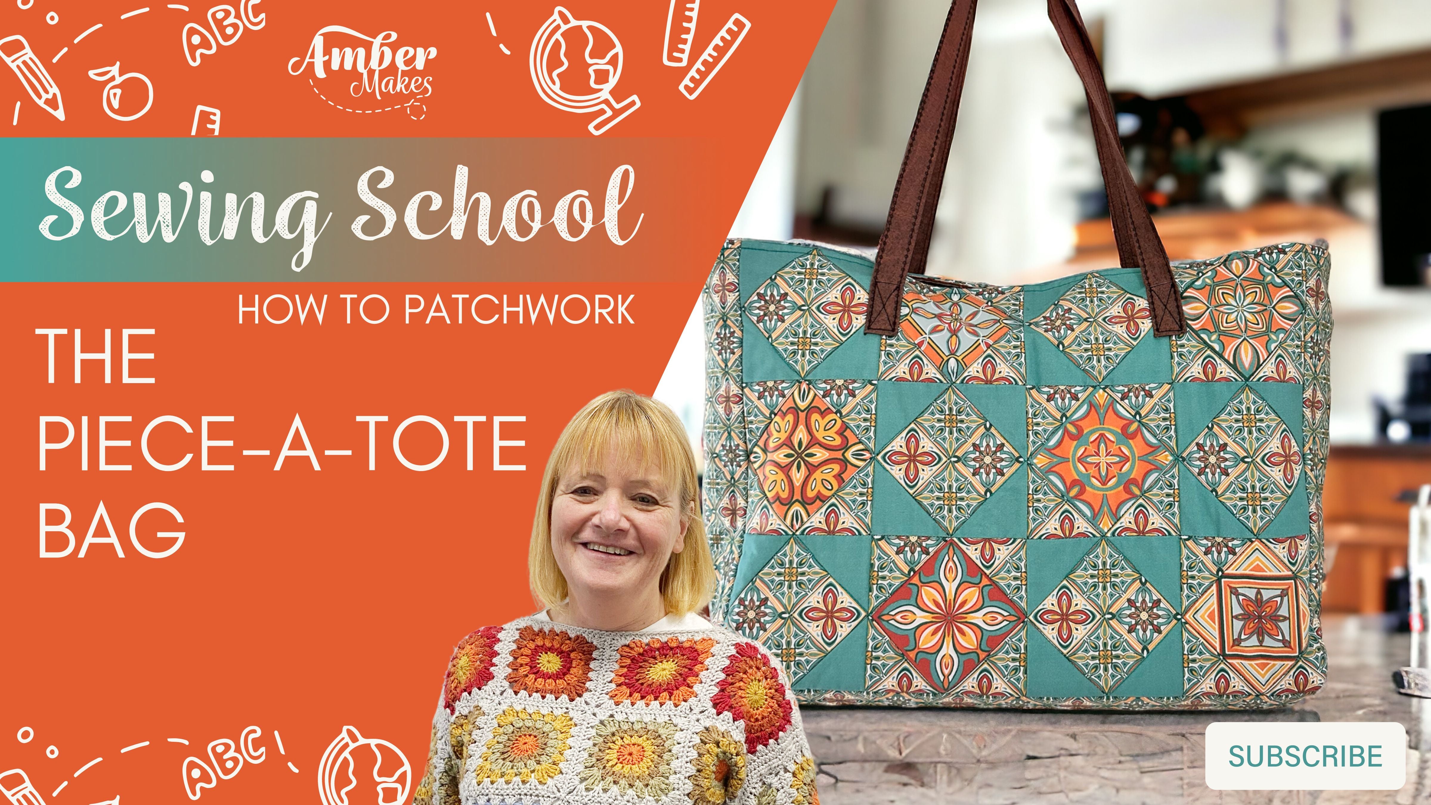 Sewing School - How to patchwork - The Piece-a-Tote Bag – Amber Makes