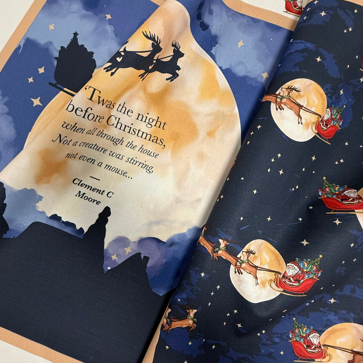 Night Before Christmas Canvas Fabric Panel