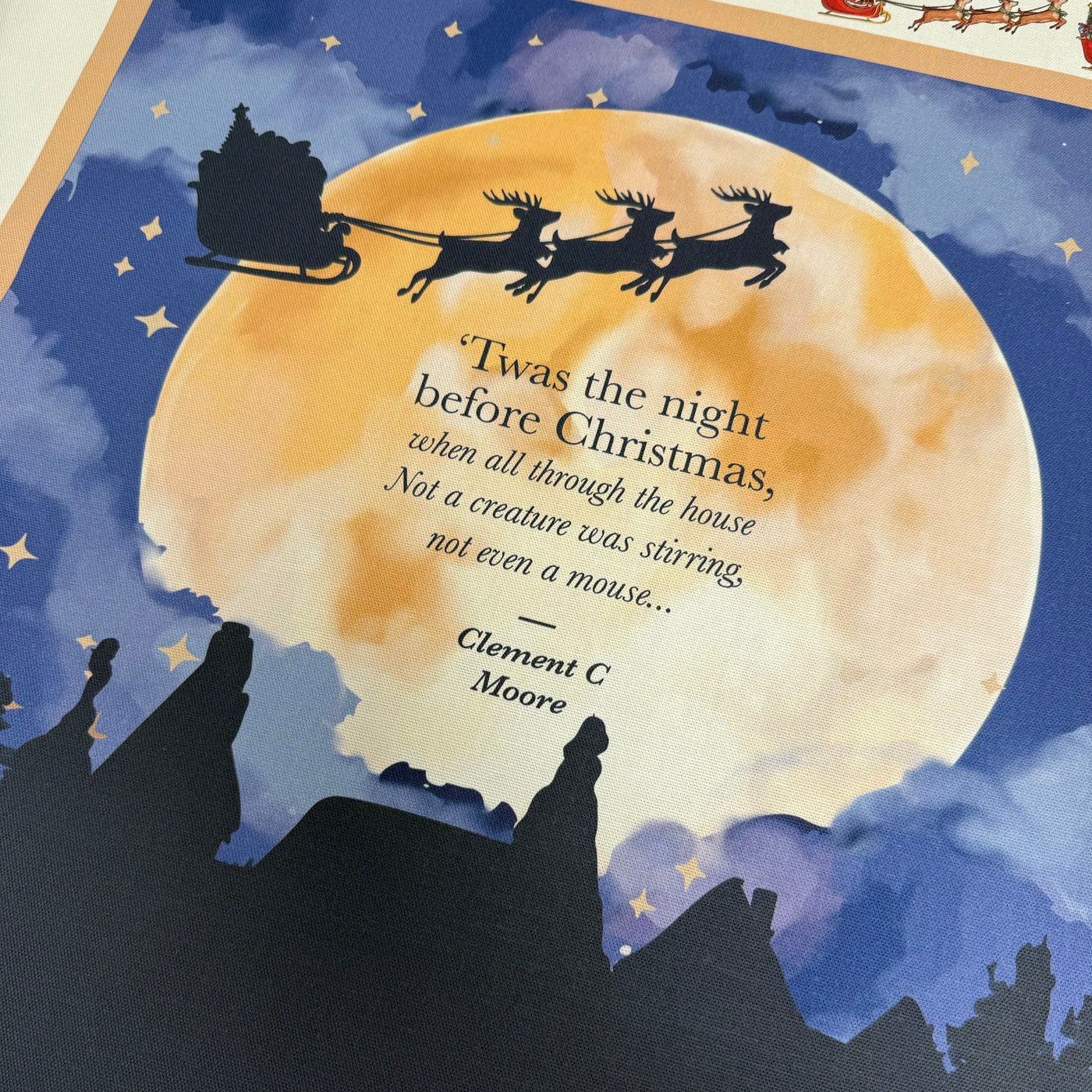 Night Before Christmas Canvas Fabric Panel