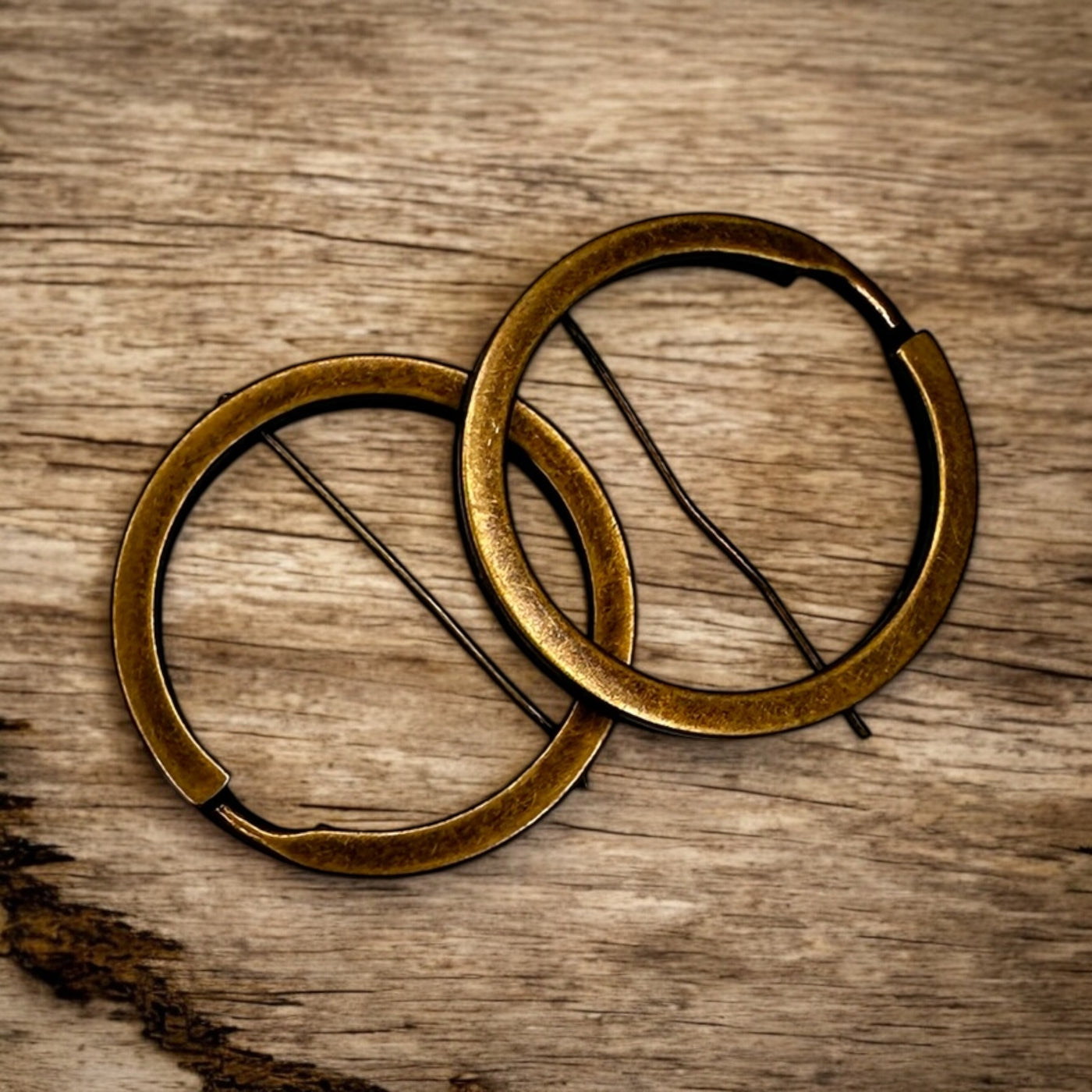 Split Rings: 25mm Diameter, Antique Brass, Two Rings