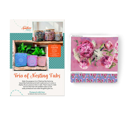 Trio of Nesting Tubs - Peonies Sewing Kit