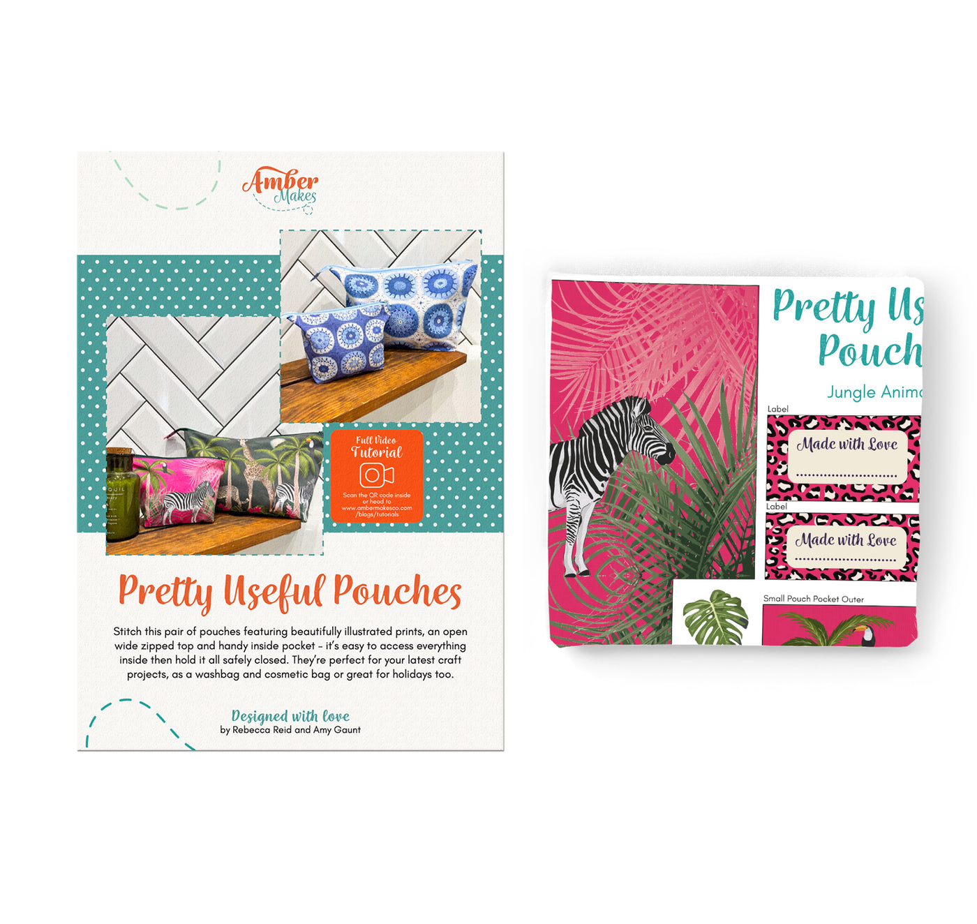 The Pretty Useful Pouch Set - Jungle Animals Sewing Kit