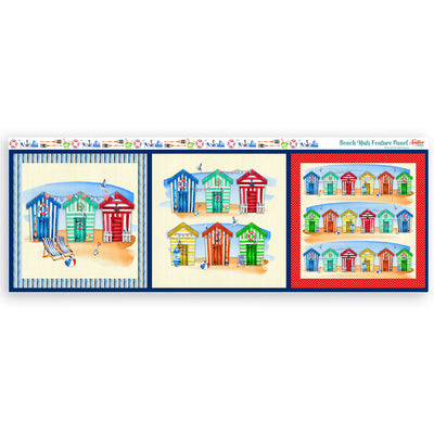 Beach Huts Canvas Fabric Panel