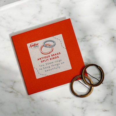 Split Rings: 25mm Diameter, Antique Brass, Two Rings