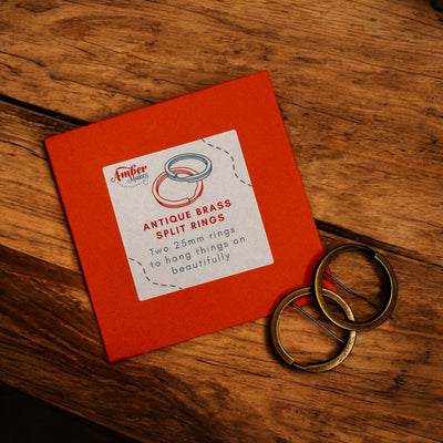 Split Rings: 25mm Diameter, Antique Brass, Two Rings