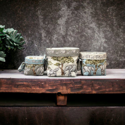 A Trio of Storage Baskets – Elephants Sewing Kit