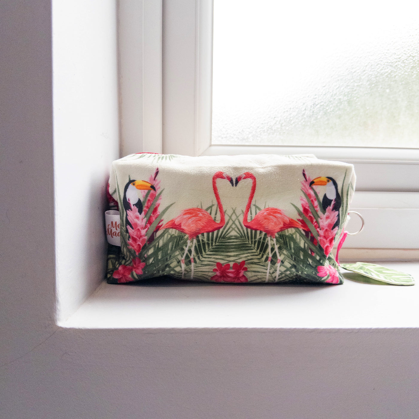Flamingo Velvet Cosmetic Bag Sewing Kit