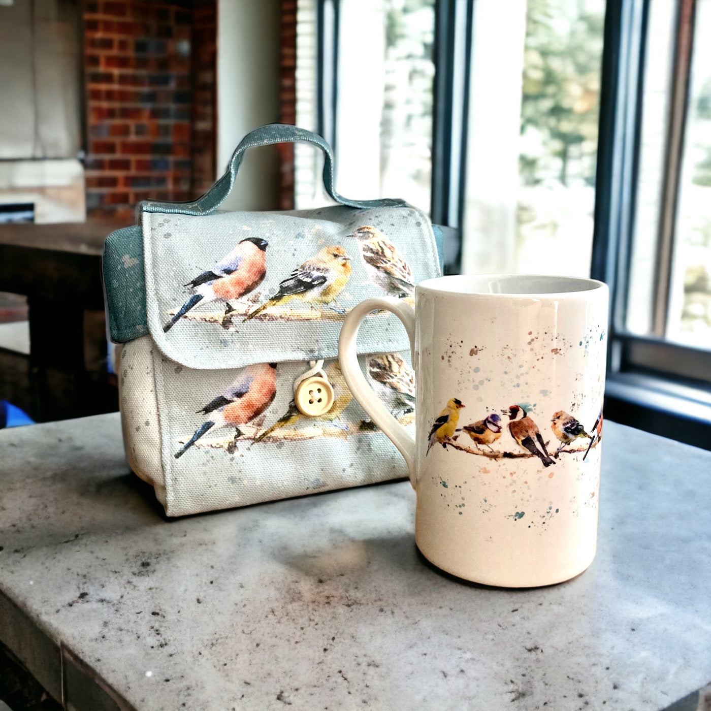 Garden Birds Mug Bag and Watercolour Mug Sewing Kit