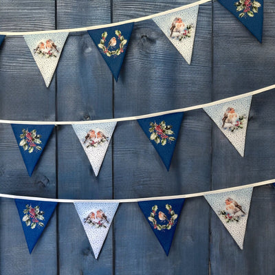 A Row of Robins - Blue Bunting Sewing Kit