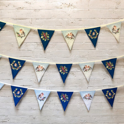 A Row of Robins - Blue Bunting Sewing Kit