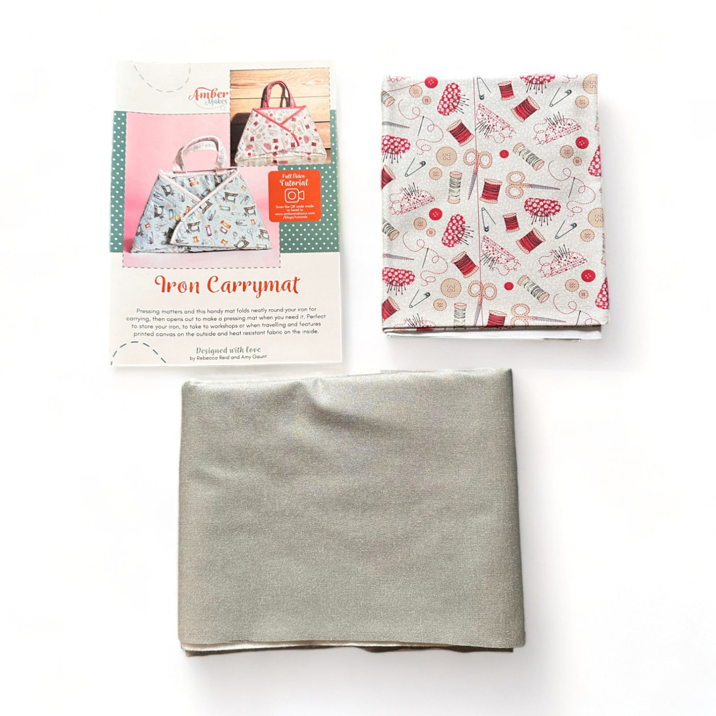 The Iron Carrymat -  Redwork Sewing Kit