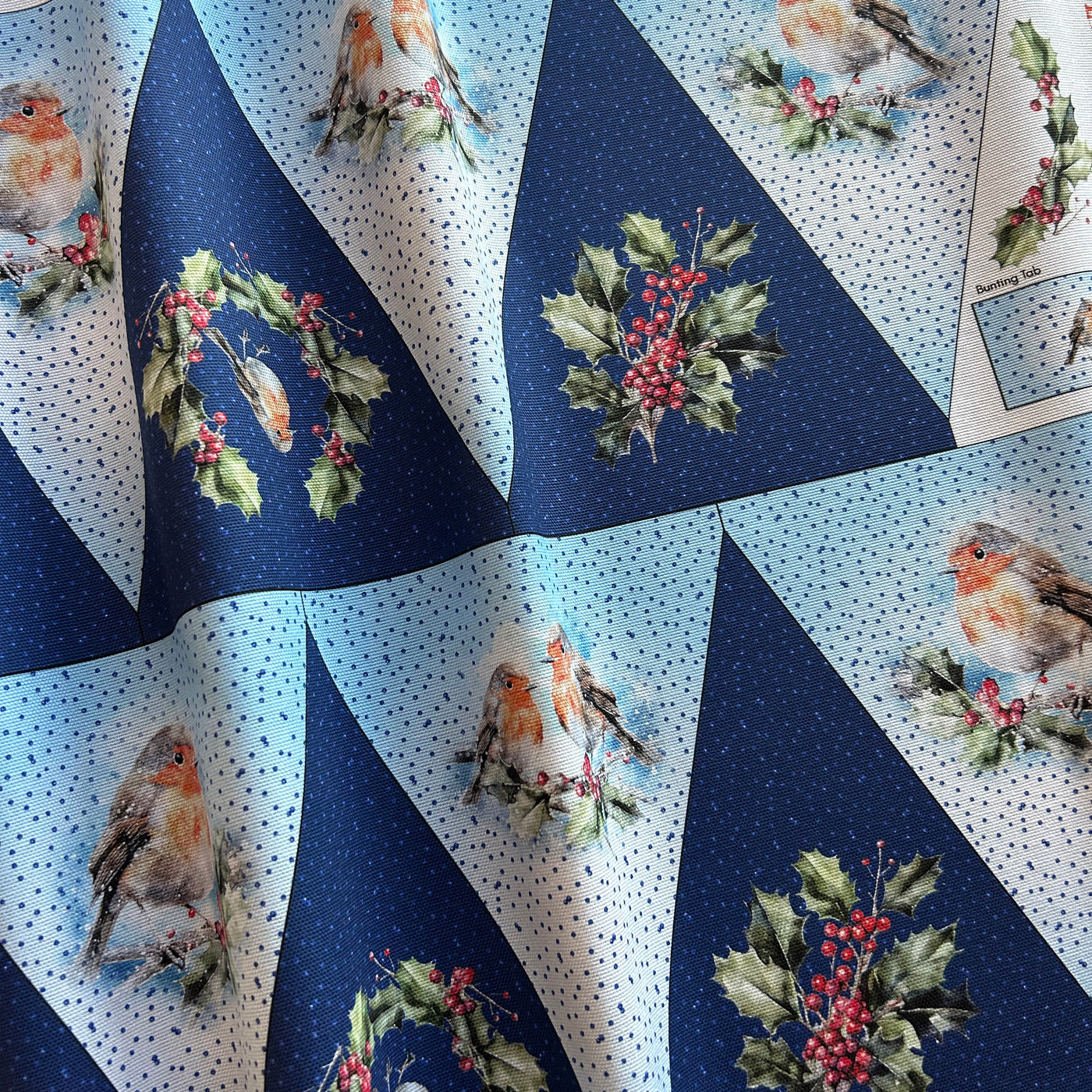 A Row of Robins - Blue Bunting Sewing Kit