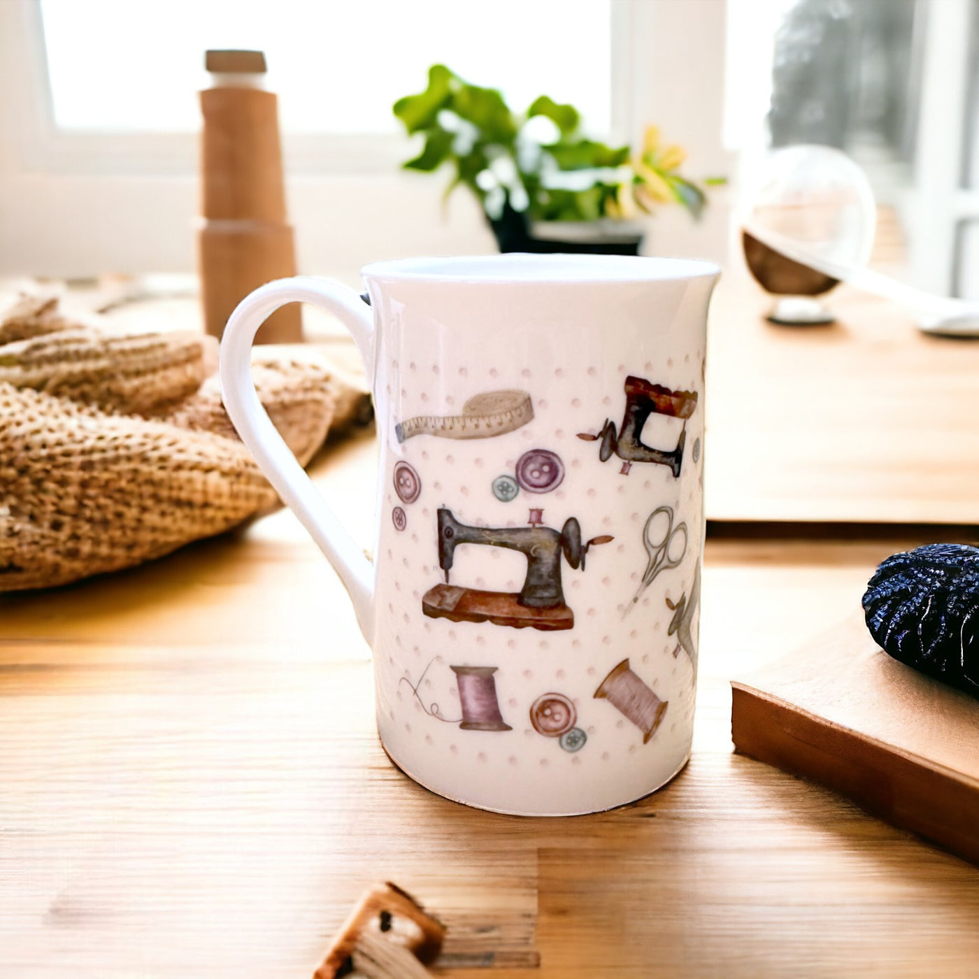 Bone China Mug - Vintage Sewing
