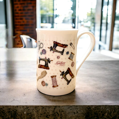 Bone China Mug - Vintage Sewing