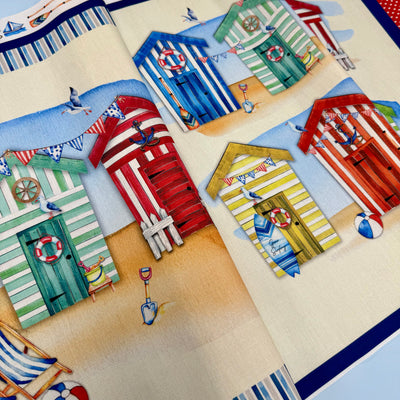 Beach Huts Canvas Fabric Panel