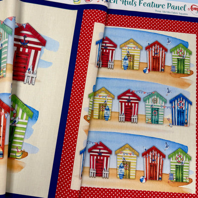 Beach Huts Canvas Fabric Panel