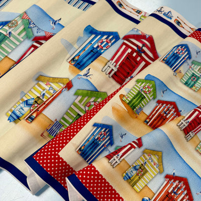 Beach Huts Canvas Fabric Panel
