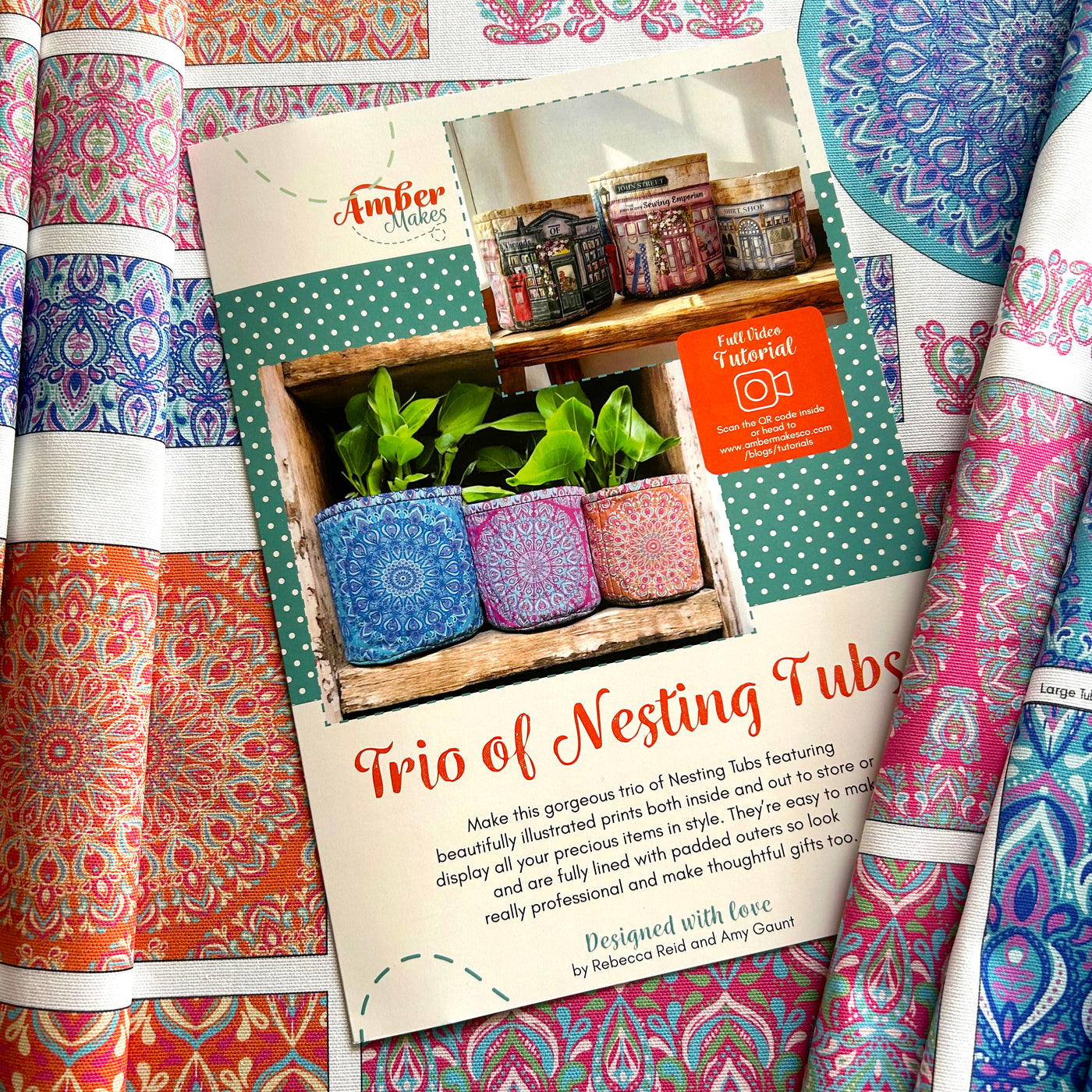 Trio of Nesting Tubs - Indian Mandala Sewing Kit