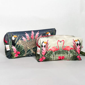 Jungle Animals Velvet Boxy pouch Set Instructions Fabric Panel and Lining