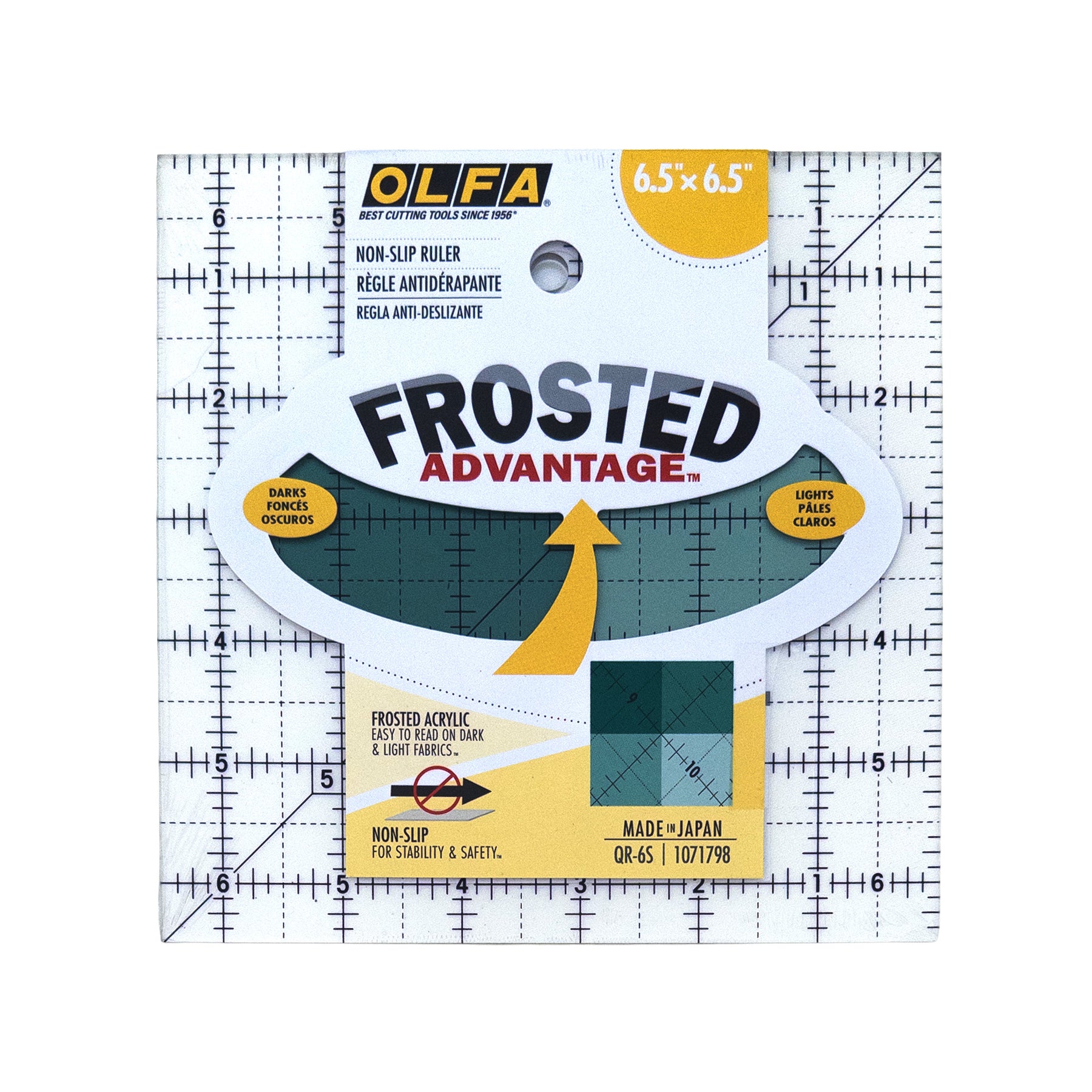 Olfa Acrylic Non-Slip Quilting Ruler – 6½x6½in – Amber Makes