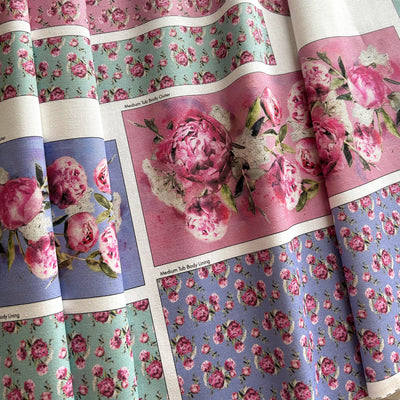 Trio of Nesting Tubs - Peonies Sewing Kit