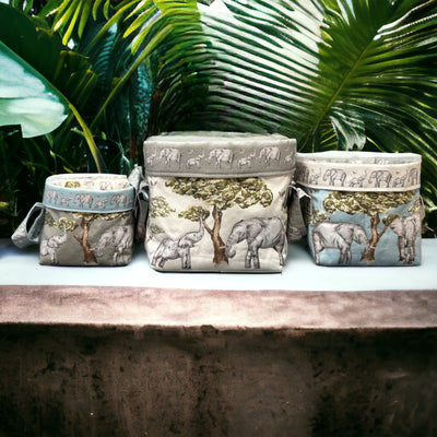 A Trio of Storage Baskets – Elephants Sewing Kit