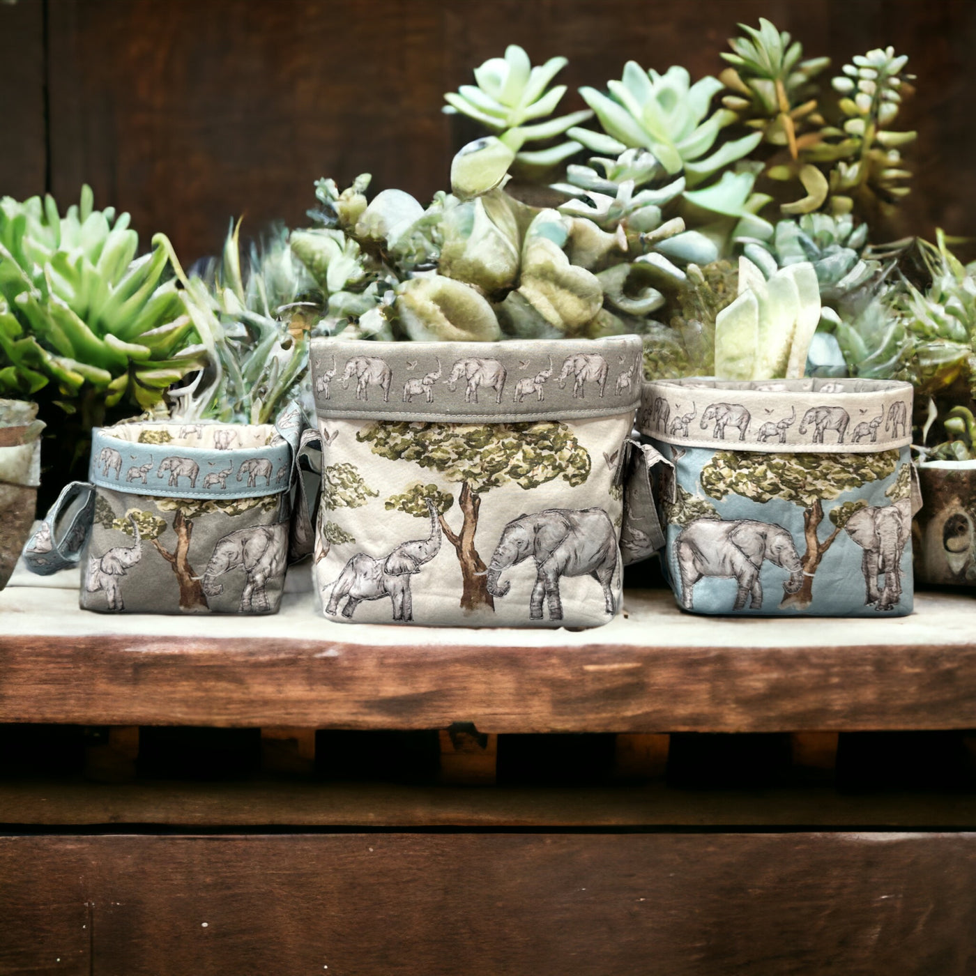 A Trio of Storage Baskets – Elephants Sewing Kit