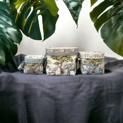 A Trio of Storage Baskets – Elephants Sewing Kit
