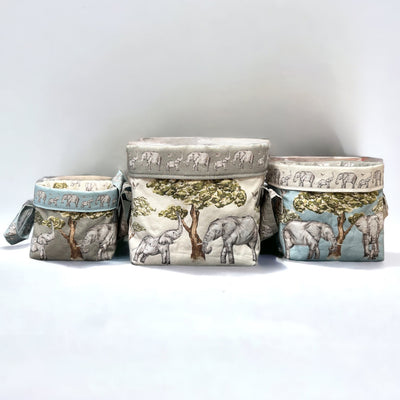 A Trio of Storage Baskets – Elephants Sewing Kit