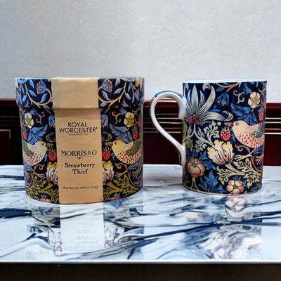 William Morris Mug and Gift Box - Indigo Strawberry Thief