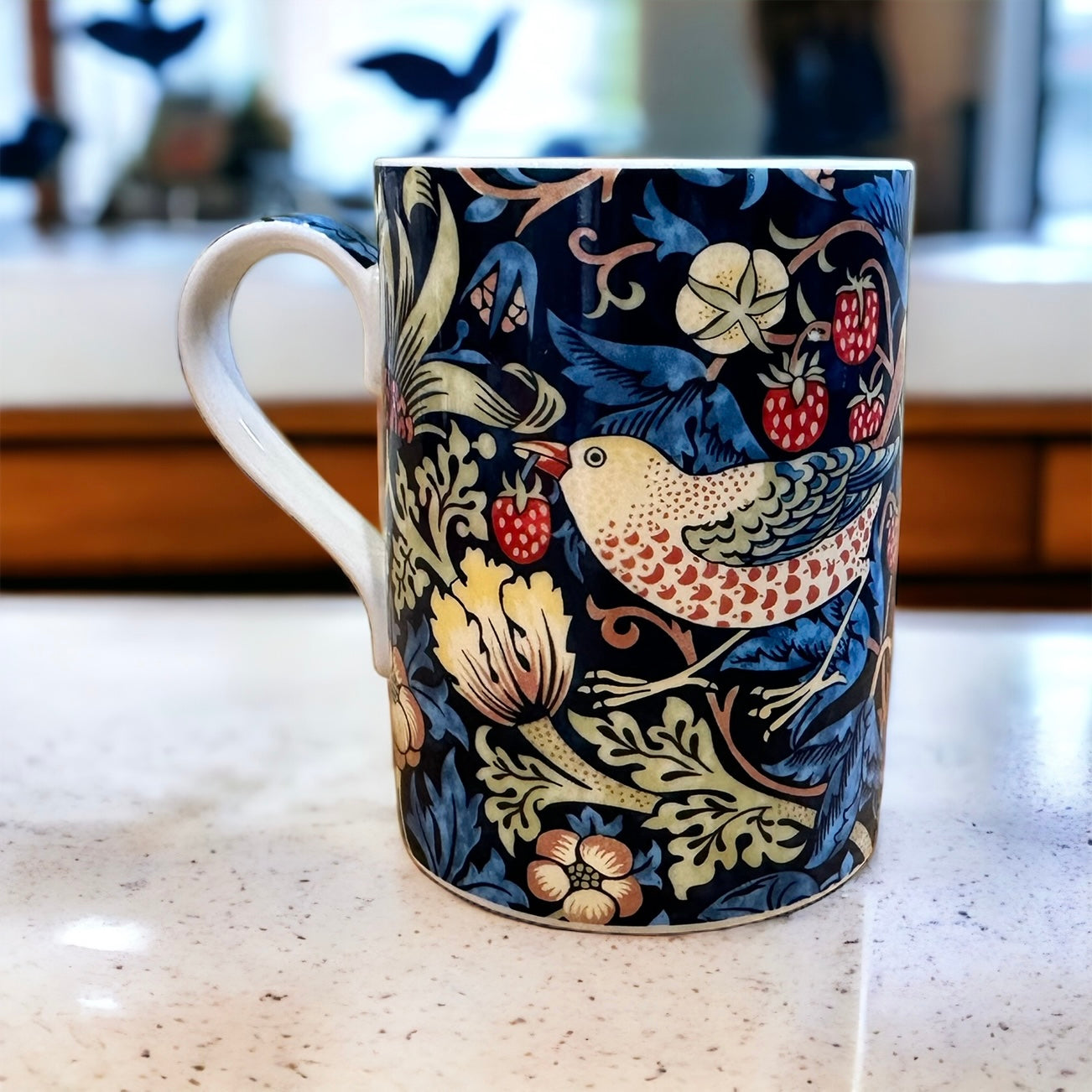 William Morris Mug and Gift Box - Indigo Strawberry Thief