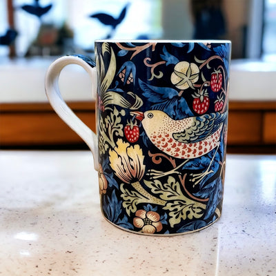 William Morris Mug and Gift Box - Indigo Strawberry Thief