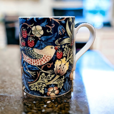 William Morris Mug and Gift Box - Indigo Strawberry Thief