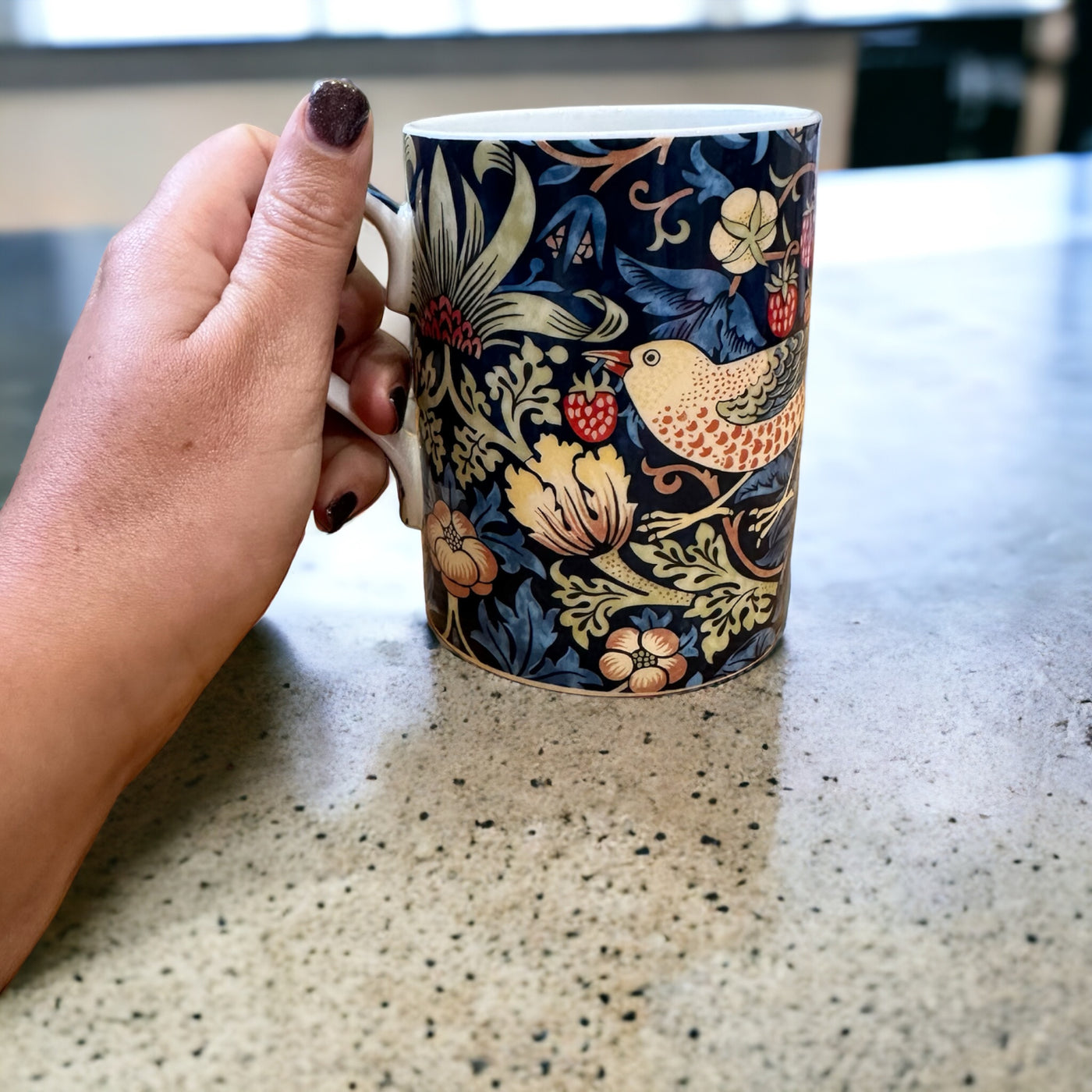 William Morris Mug and Gift Box - Indigo Strawberry Thief