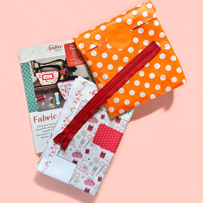 Fabric Clips Pouch - Redwork Sewing Kit