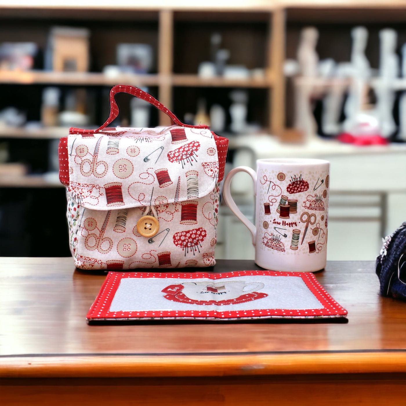 Redwork Mug Carry Case Finished Product