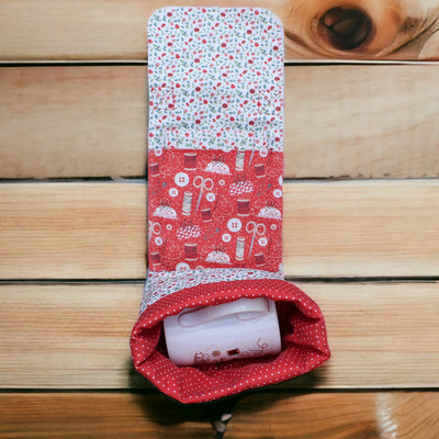 Redwork Mug Carry Case Open Inside