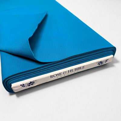Rose And Hubble Plain Cotton Fabric - Sapphire 0.5m