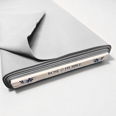 Rose And Hubble Plain Cotton Fabric - Silver 0.5m