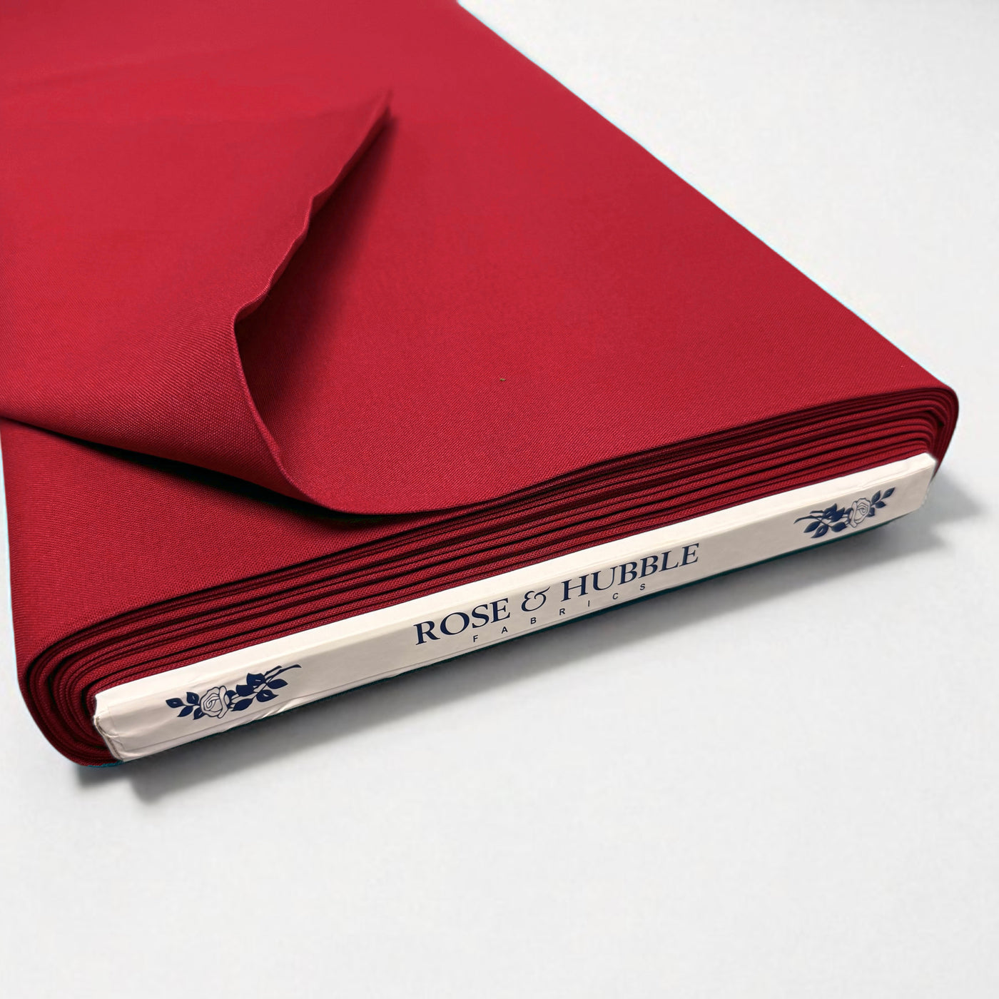 Rose And Hubble Plain Cotton Fabric - Scarlet 0.5m