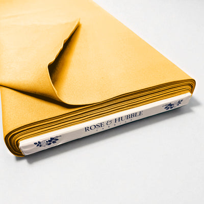 Rose And Hubble Plain Cotton Fabric - Gold 0.5m