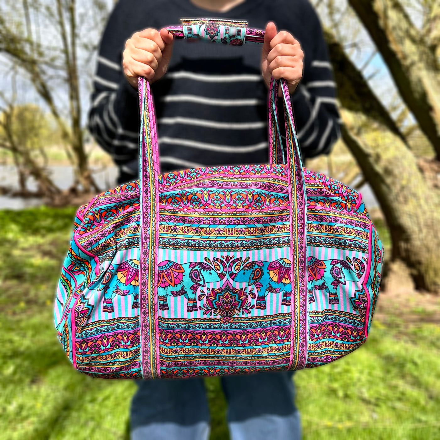 The Velvet Weekender Bag - Indian Elephants Sewing Kit