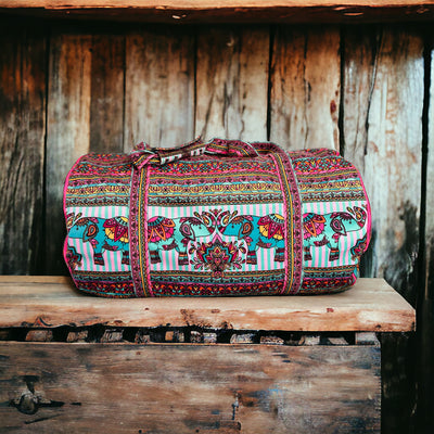 The Velvet Weekender Bag - Indian Elephants Kit