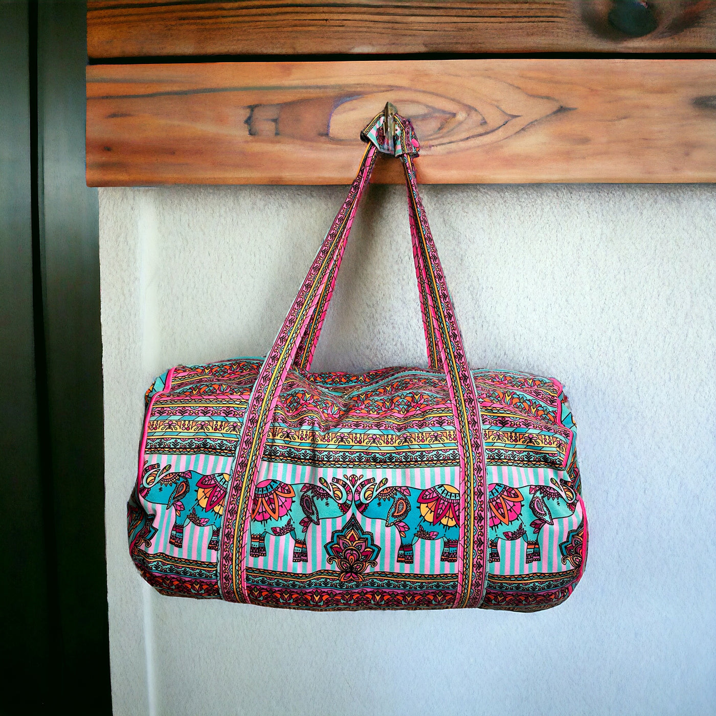 The Velvet Weekender Bag - Indian Elephants Sewing Kit