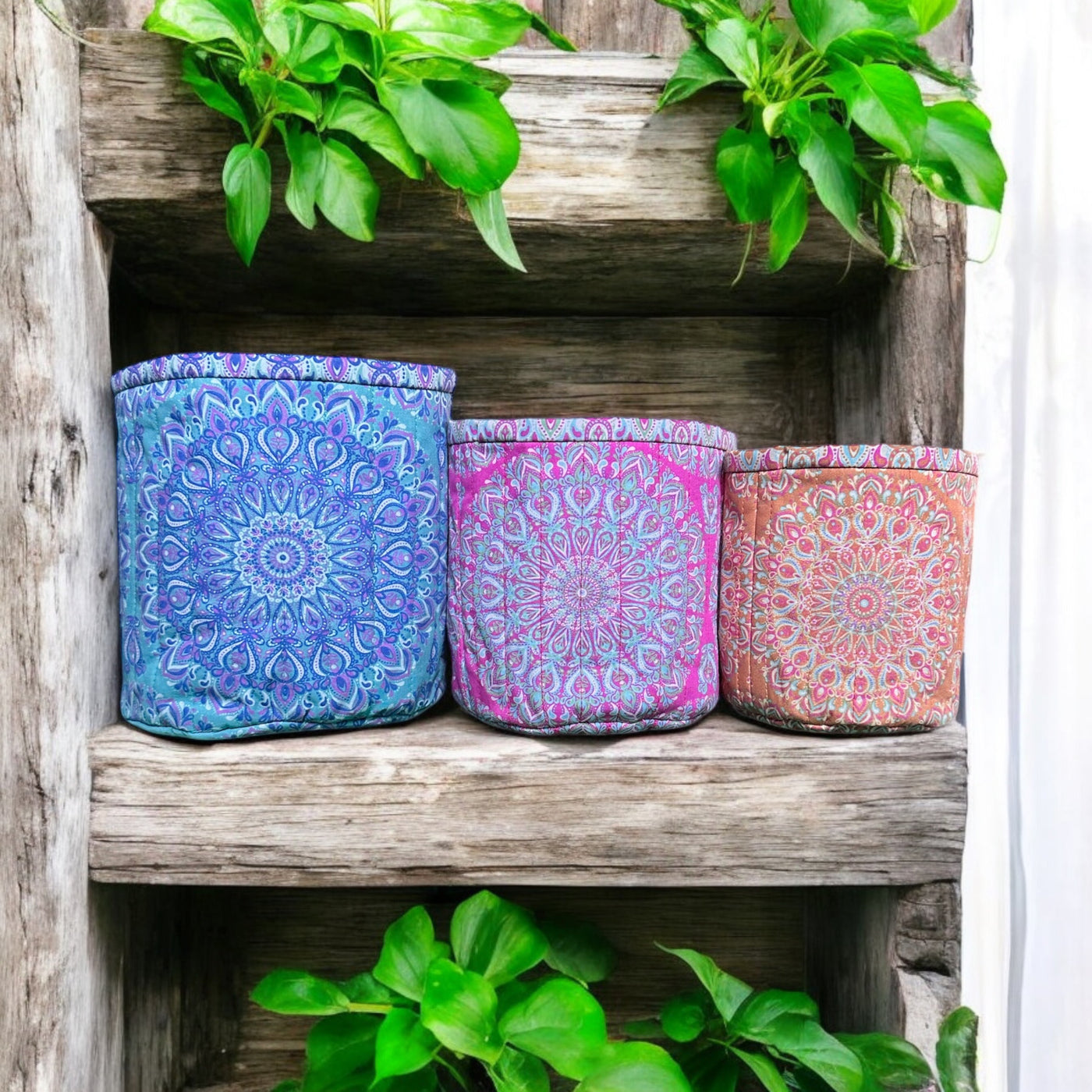 Trio of Nesting Tubs - Indian Mandala Sewing Kit