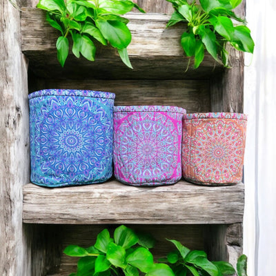 Trio of Nesting Tubs - Indian Mandala Sewing Kit