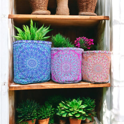Trio of Nesting Tubs - Indian Mandala Sewing Kit