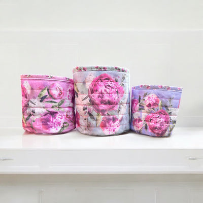 Trio of Nesting Tubs - Peonies Sewing Kit