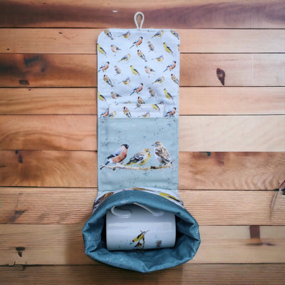 Watercolour Birds Mug Carry Case Open